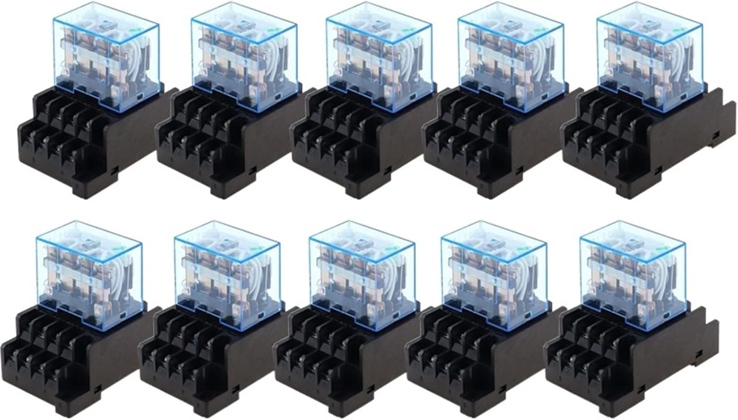 30Pcs LY4NJ HH64P AC 110V 220V DC 12V 24V 14PIN 10A Silver Contact Power Relay Coil 4PDT with Socket Base