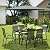Outsunny 8 Pieces Patio Table and Chairs Set with 9 Ft Patio Umbrella, Outdoor Dining Set with 4.6 Ft Dining Table and 6 Chairs, Push Button Tilt and Crank Parasol, Tempered Glass Top, Mixed Gray