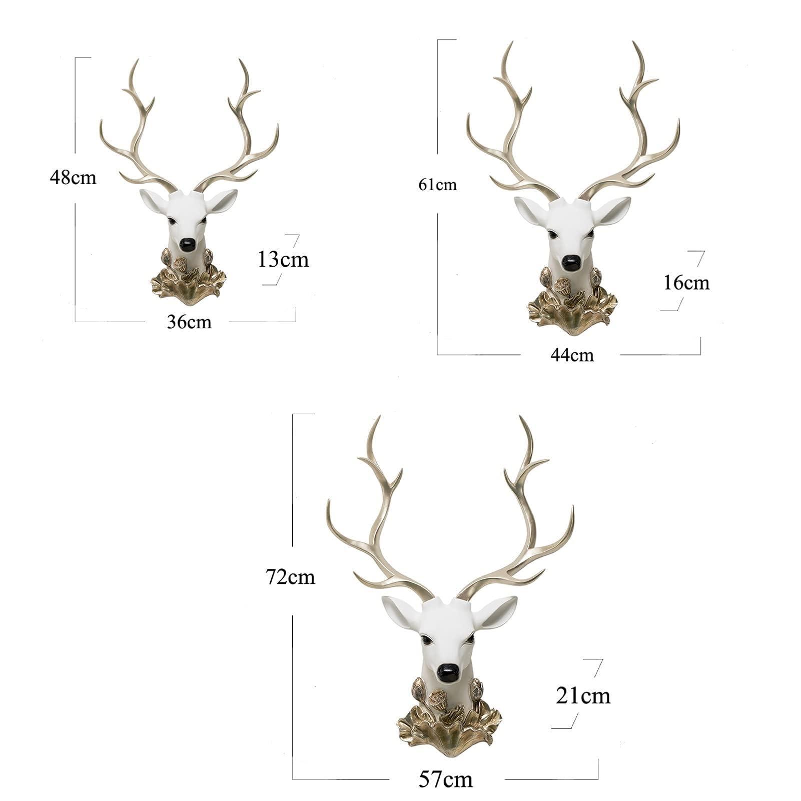 Testa di cervo finta tassidermia, decorazione da parete, scultura artificiale a forma di testa di cervo con corna, testa di animale in resina per appendere la casa