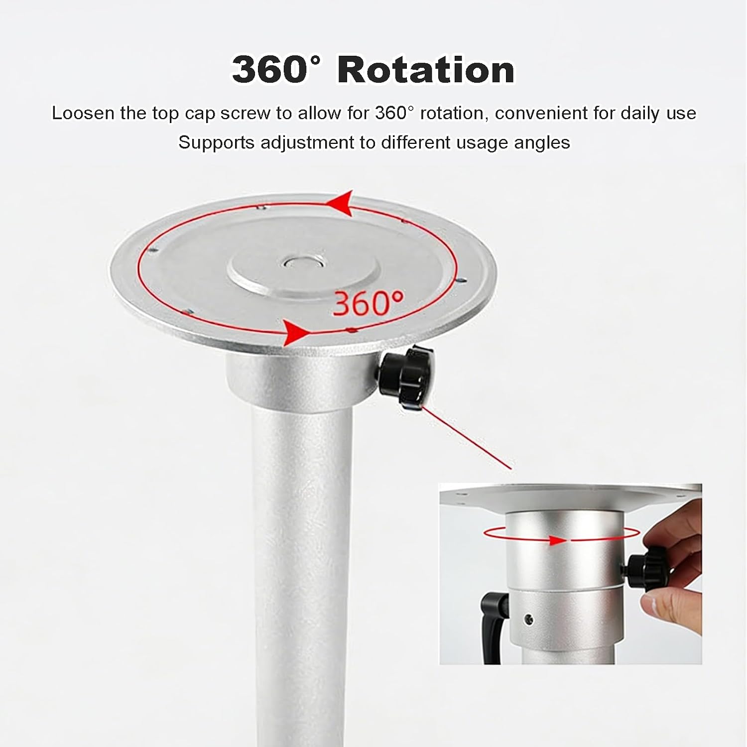 Adjustable RV Table Pedestal, Folding Aluminum Alloy Boat Table Legs Stand Base Height 17.8-29.1in for Yacht, Camper, Caravan, Deck Patio Home Use(Silver)