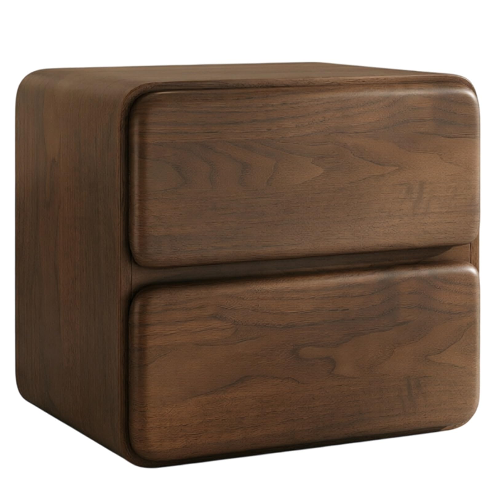 guiling-1986 Bedside Table Double Drawer Nightstand with Compact Rectangular Shape for Bedroom Storage Nightstand(Bruin,Large)