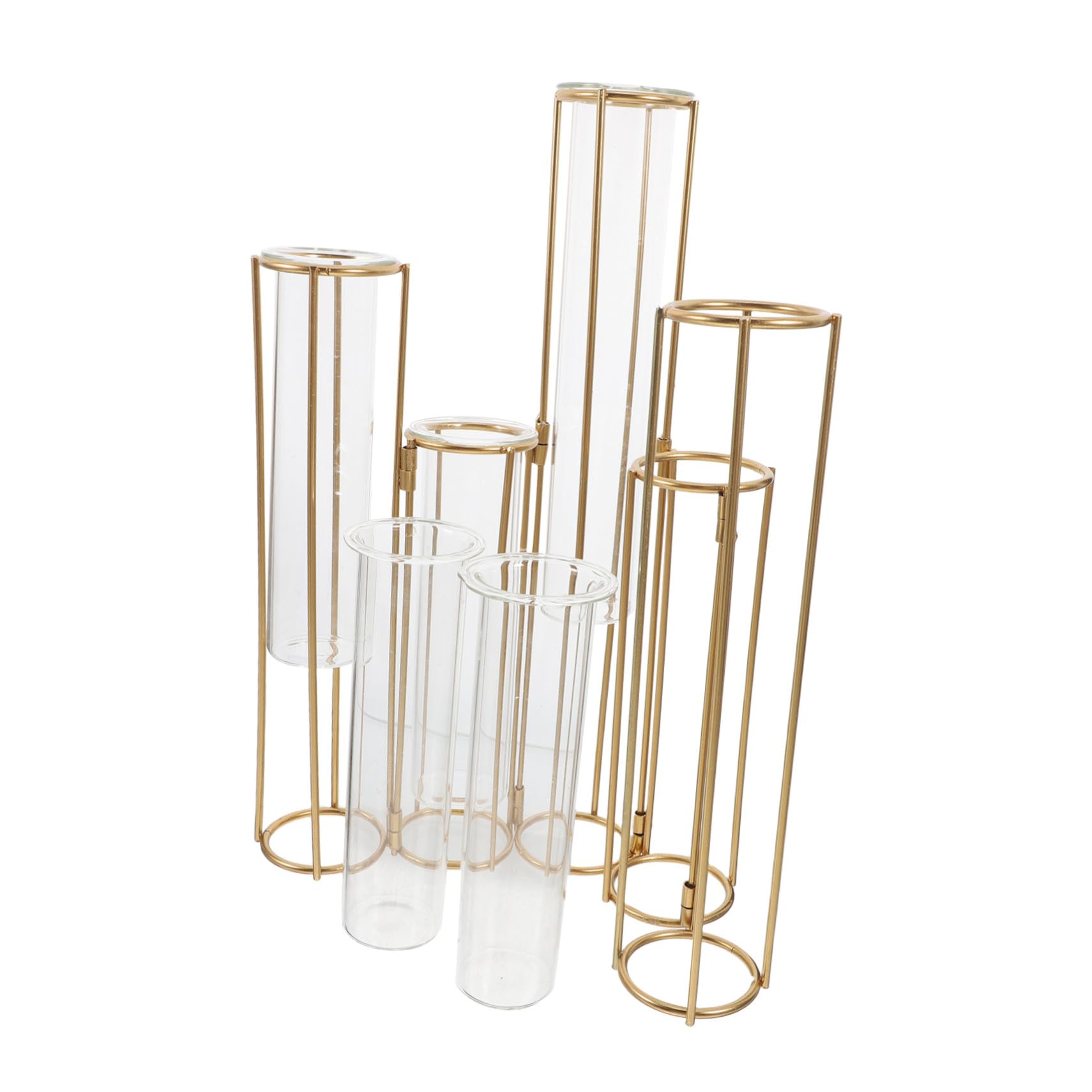 Vase Hydroponique Rotatif Verre avec Support Métallique Robuste pour Propagation de Plantes Décoration de Table pour Mariage et Intérieur