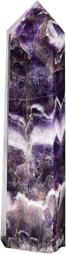 Miniatura 3 de AMOYSTONE Natural Dream - Varita de obelisco hexagonal de amatista puntiaguda, torre de 6 facetas, grande de 2 a 2.8 libras para curación de reiki,