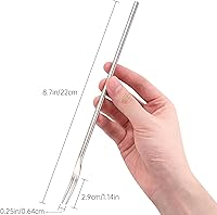 Vista 7 de Juego de 3 tenedores de frutas de mango largo, tenedores redondos de mango sólido de 8.7 pulgadas para tarro, tenedores de oliva de acero inoxidable