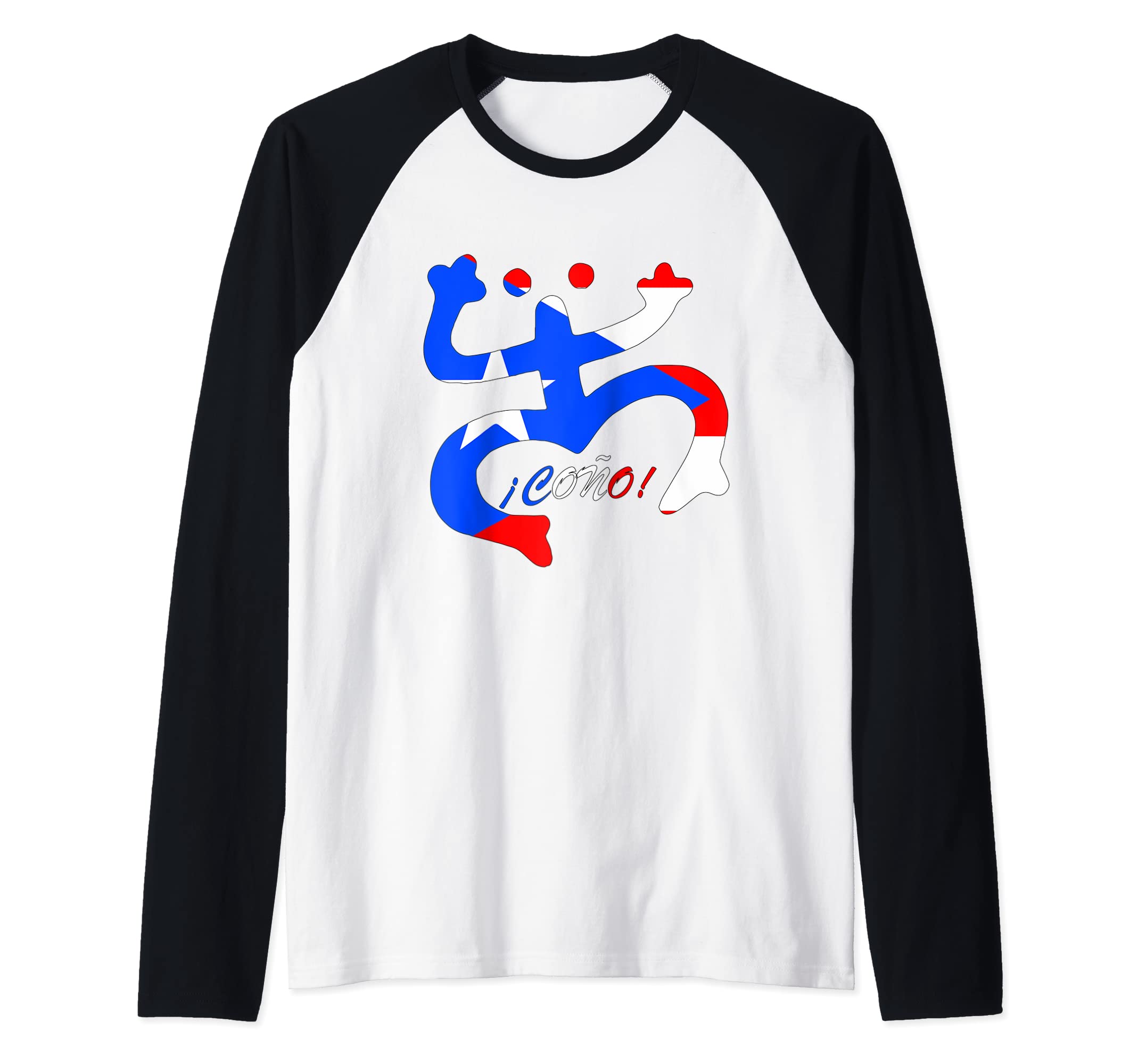 Puerto Rican Pride Boricua Coqui Cono Funny Raglan Baseball Tee