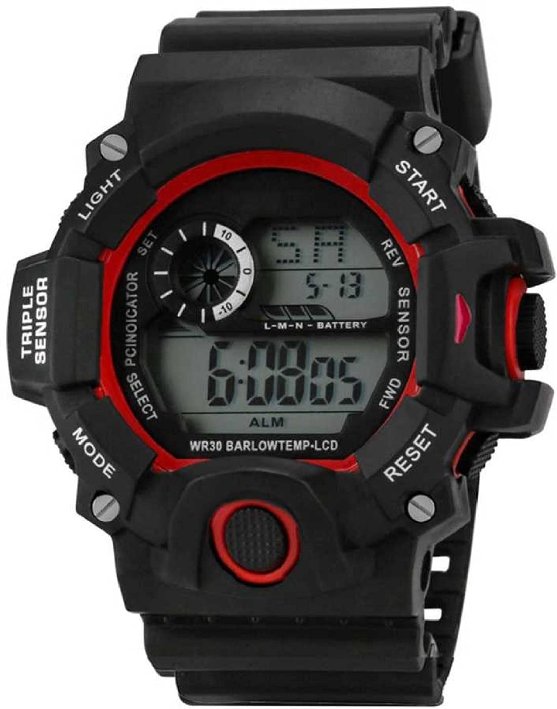 ZUPERIA Digital Black Strap Multifunctional Watch with Calendar, Stopwatch & Alaram