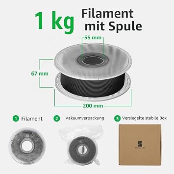 Bambu Lab Filament für 3D-Drucker PLA Basic 175 mm Durchmesser genau +/- 003 mm RFID Schnelldruck PLA-Druckmaterial 3D-Druckmaterial Filament mit Spule 1000 Gramm Grau