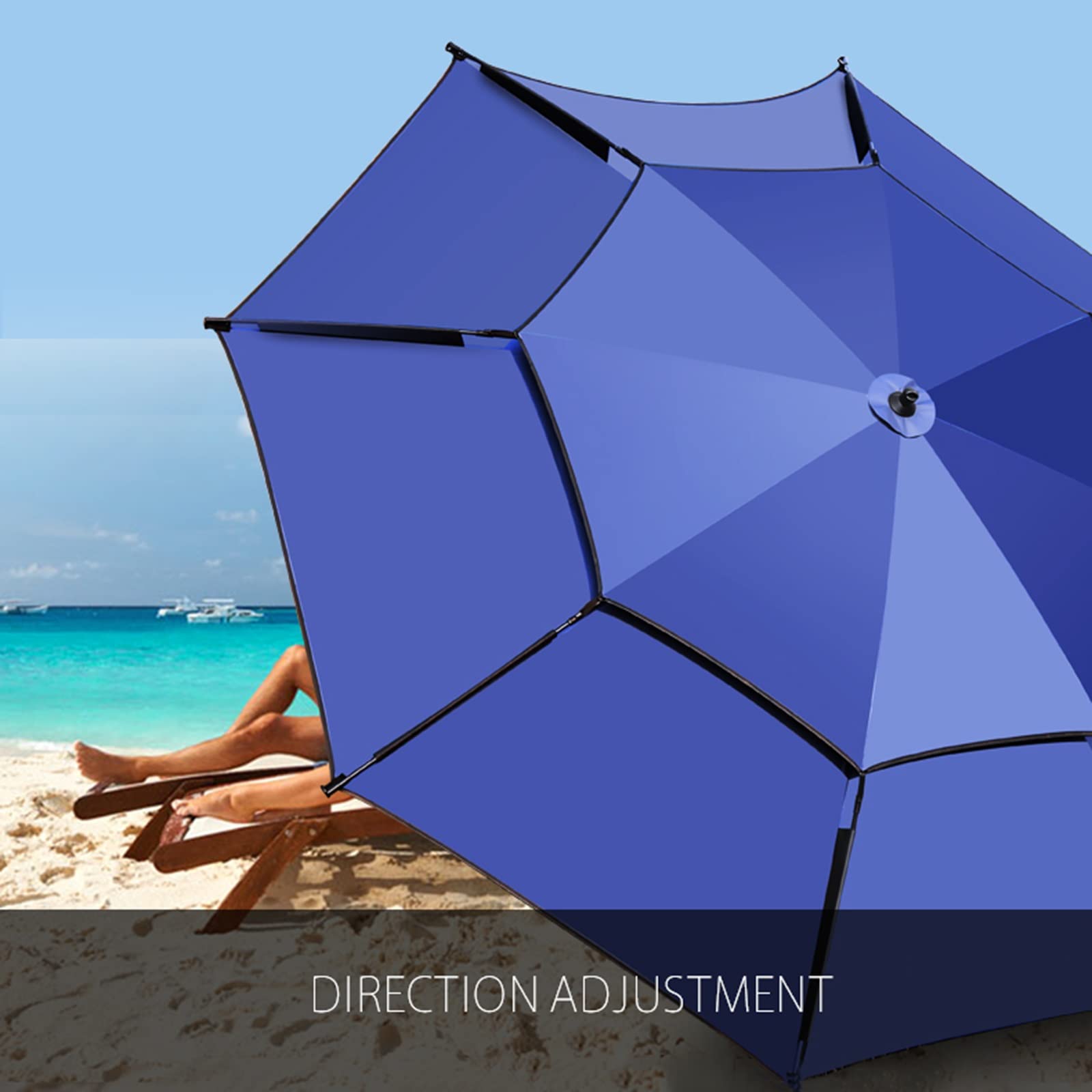 Zewnętrzny parasol ogrodowy parasol wiatroszczelny dwuwarstwowy parasol wędkarski i kempingowy wodoodporna osłona przeciwsłoneczna 2 m/2,2 m/2,4 m długość łuku dla najlepszej ochrony przed