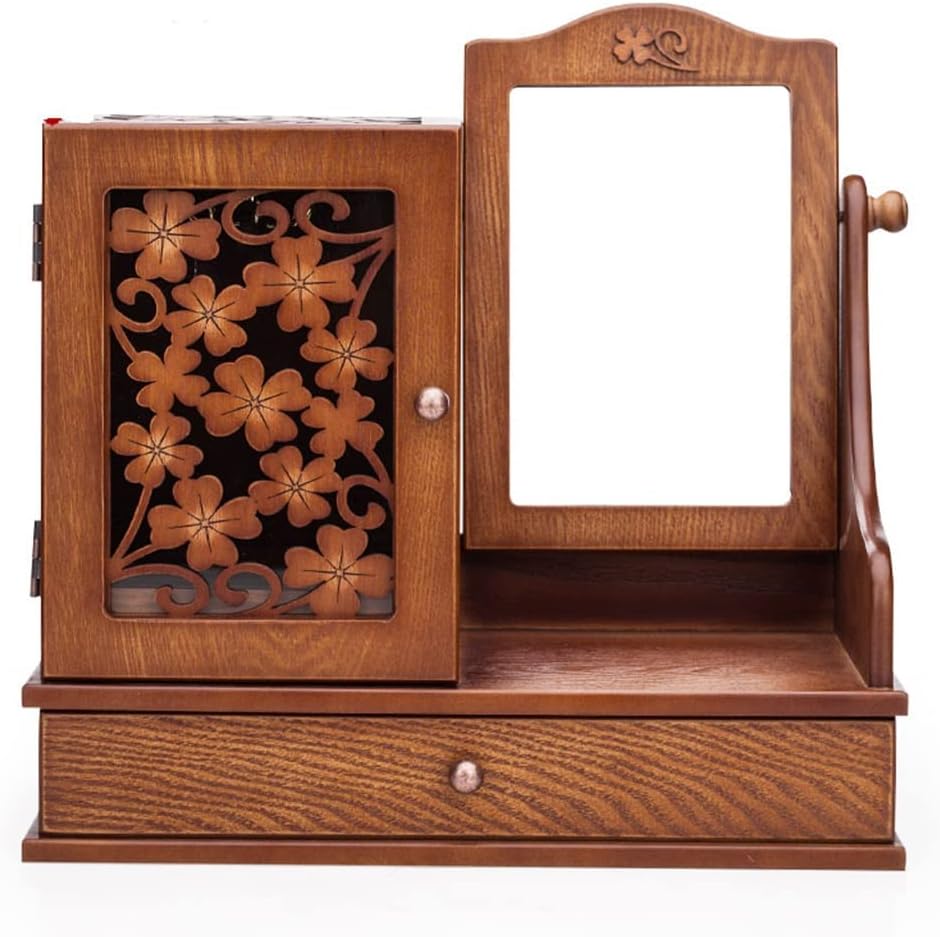 Desktop Vanity Storage Drawer Household Wooden Retro