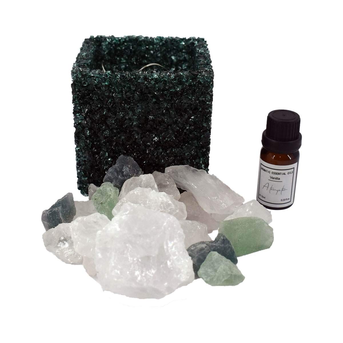 Gift Love Natural Crystal Aromatherapy, Essential Oil with Electric Diffuser & Light, Sea Green (087-2)