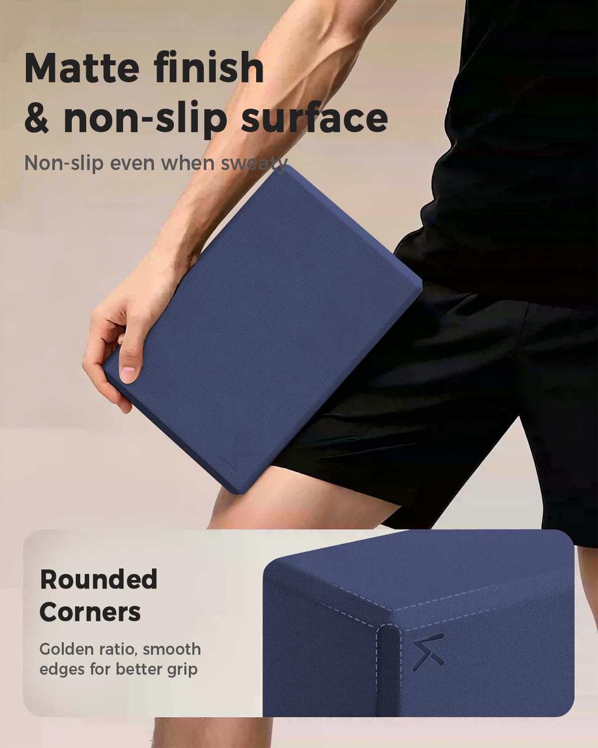 KEEP Yoga-Block, hochdichter EVA-Schaum, 2 Stück, Yoga-Block mit rutschfester strukturierter Oberfläche, stützend, leicht, ideal für Yoga