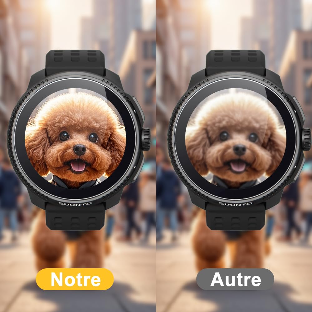 Vitre Protection pour SUUNTO Race, 4 Pièces écran verre trempé [Dureté 9H][HD Claire][Sans Bulless][Anti Rayures] vitre