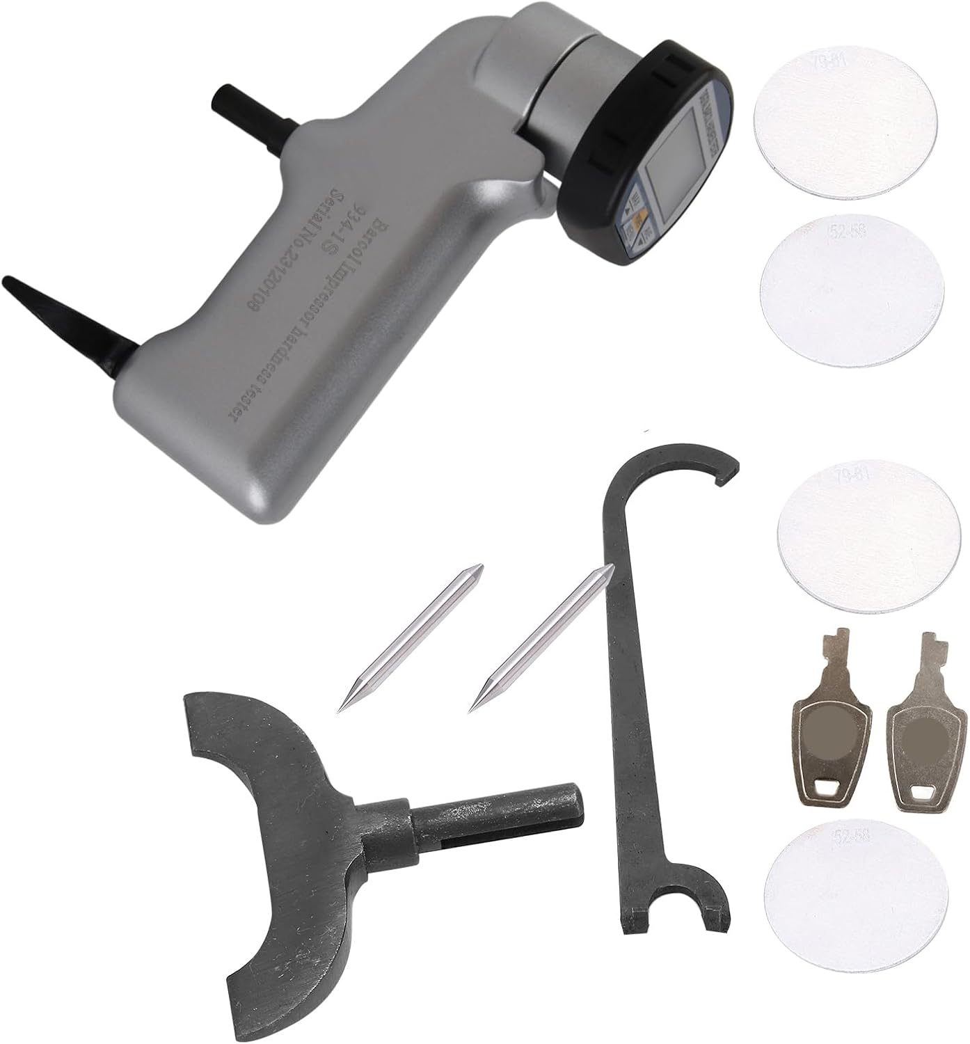 934‑1S Barcol Hardness Tester, Portable Digital Hardness Testing Tool, Indentation Hardness Tester, Mobile, Quick and Non Destructive Test, Accurate Measurement for Aluminum Alloy Copper