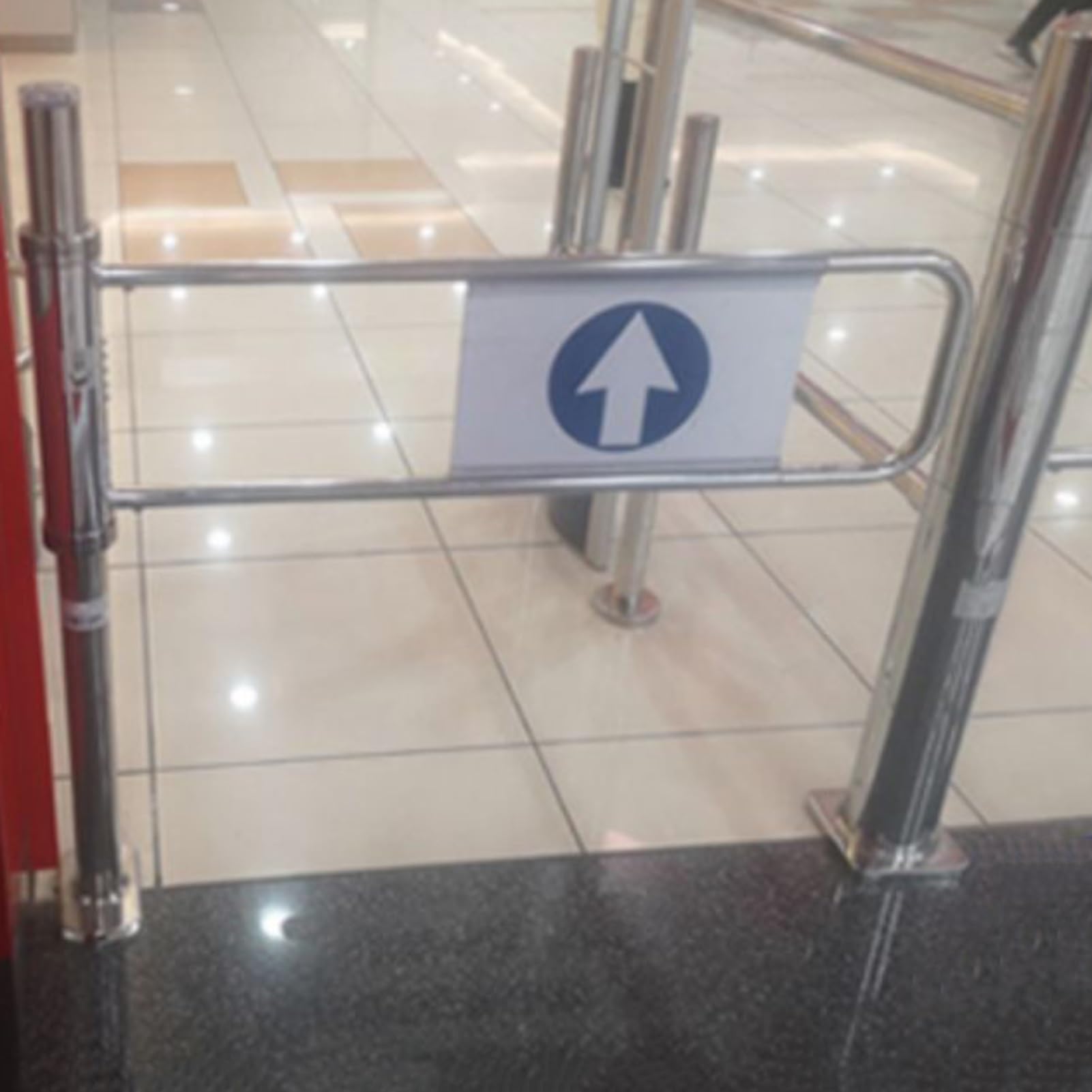 GOCHUSX Supermarket Entrance Safety Gate, Entrance Porch Safety Gate, Warehouse Automatic Closing, Unidirectional Fence Door for Shopping Malls Playground(Silver-A,90x100cm)