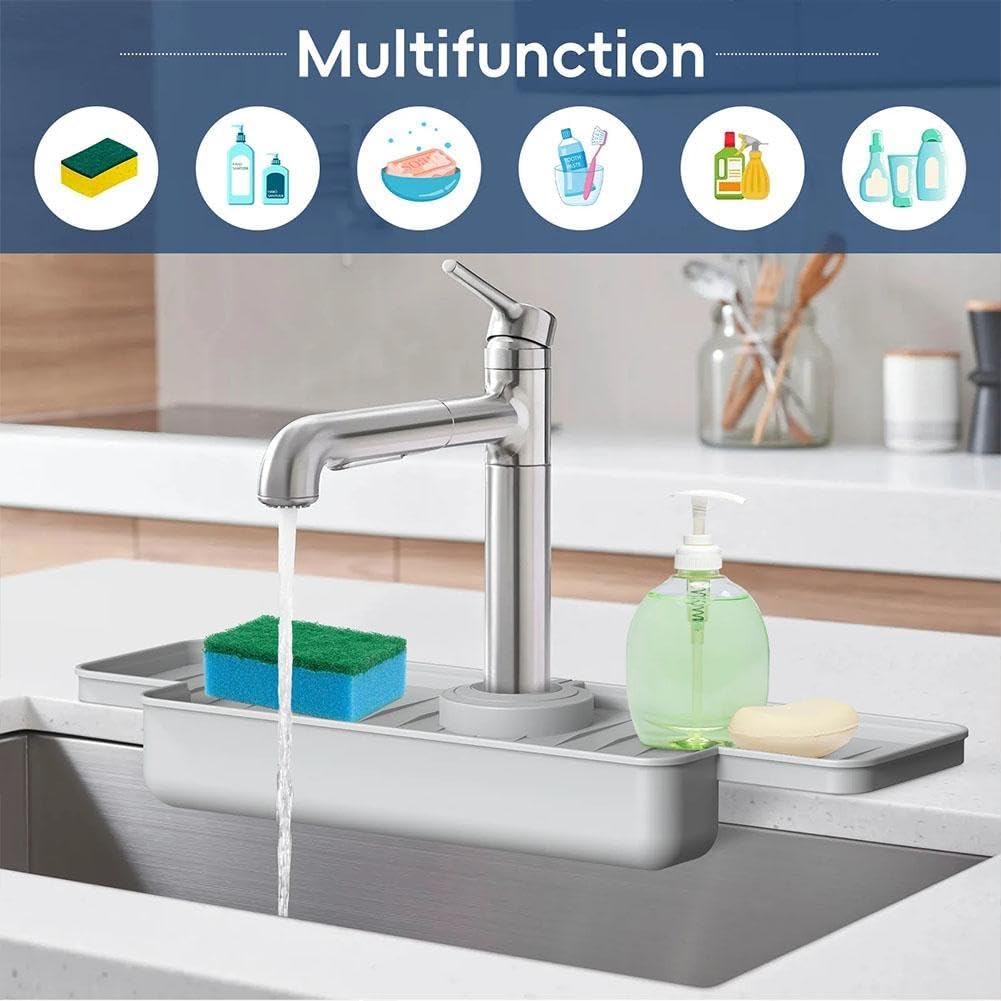 Lavello Splash Guard Pad Rubinetto Acqua Catcher Tappetino di scarico Rubinetto in silicone Tappetino di stoccaggio Protezione Drenaggio Bagno Controsoffitto drenaggio Lavello straccio Per sapone