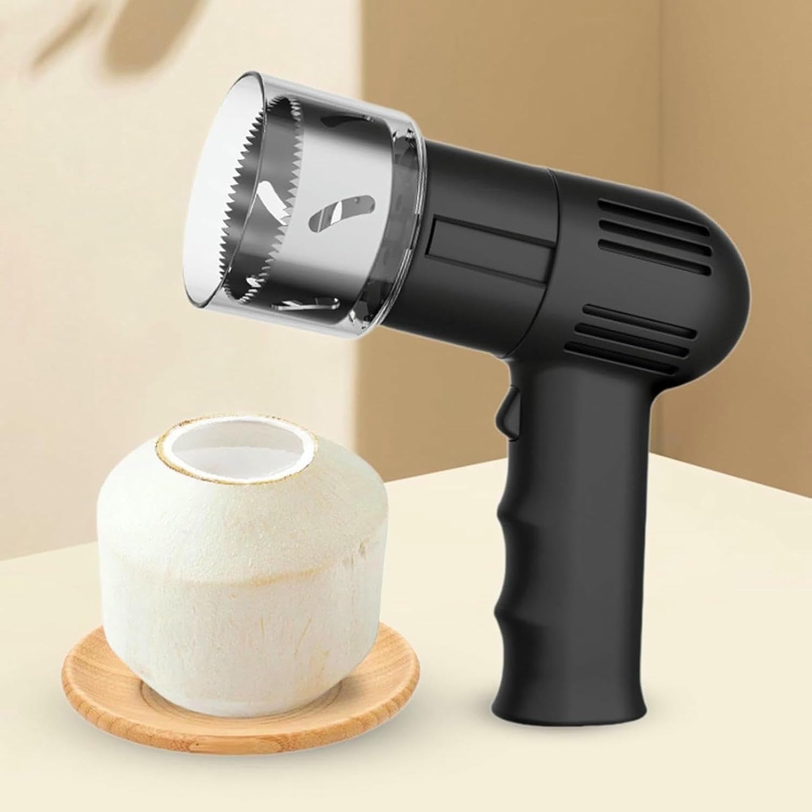 Apribottiglie elettrico al cocco, apribottiglie per acqua di cocco, apribottiglie in acciaio inox facile da aprire, apribottiglie per guscio di cocco (verde)