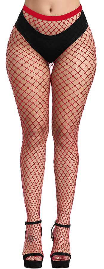 CozyWow Fishnet Tights for Women, High Waist Footed Fishnet Stockings Soft and Stretchy, Womens Patterned Tights 10+ Colors