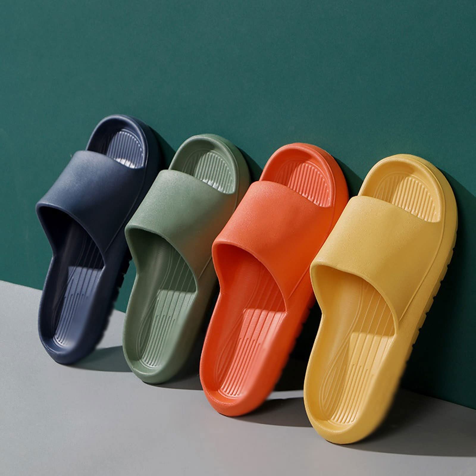 YHQZNLXQ Zapatillas para Mujer Zapatillas Hombres Y Mujeres Sandalias De Playa De Verano Hogar Fondo Grueso Antideslizante Baño Pareja Sandalias Zapatos PlanosBlanco, 38-39