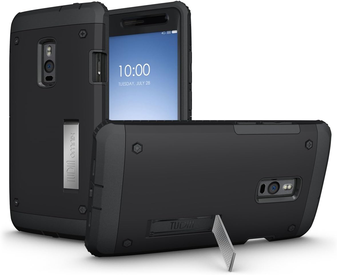 OnePlus 2 Case - TUDIA Ultra Tough OMNIX [Heavy Duty] Hybrid Full-body Protective Case with Front Cover and Built-in Screen Protector / Impact Resistant Bumpers Cover for OnePlus Two (Matte Black)