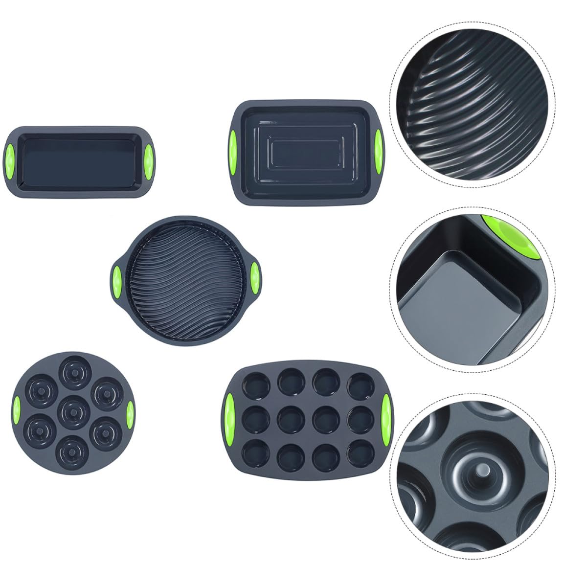 Juego de 5 Moldes de Silicona para Tartas y Bizcochos, Reutilizables y Fáciles de Limpiar, Utensilios Prácticos para Hornear en Cocina Casera