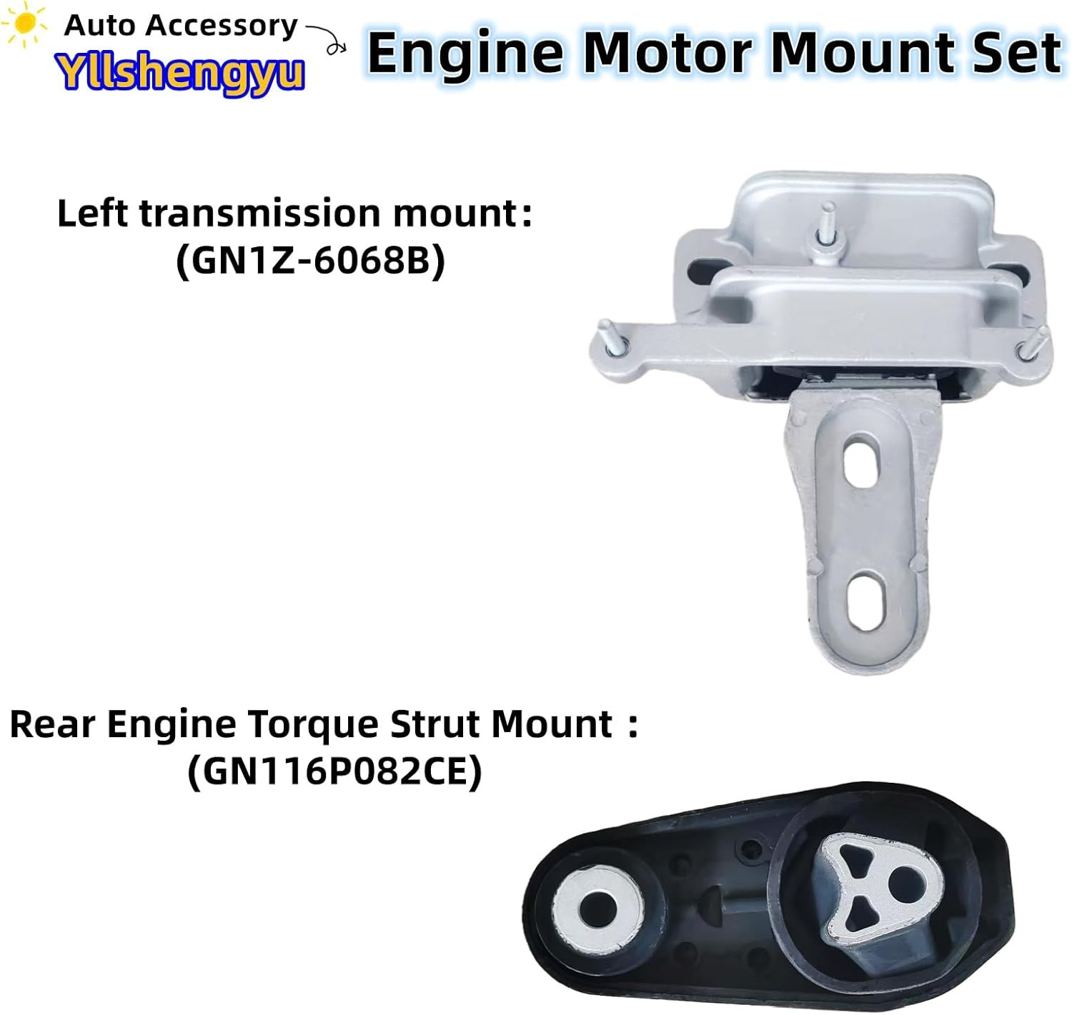 3Pcs Engine Motor & Transmission Mount Kit - Compatible with Ford Ec--OSP--ort 2018-2021 1.0L, Replaces OE A5968 GN116P082CE GN1Z-6038-A GN1Z-6068B