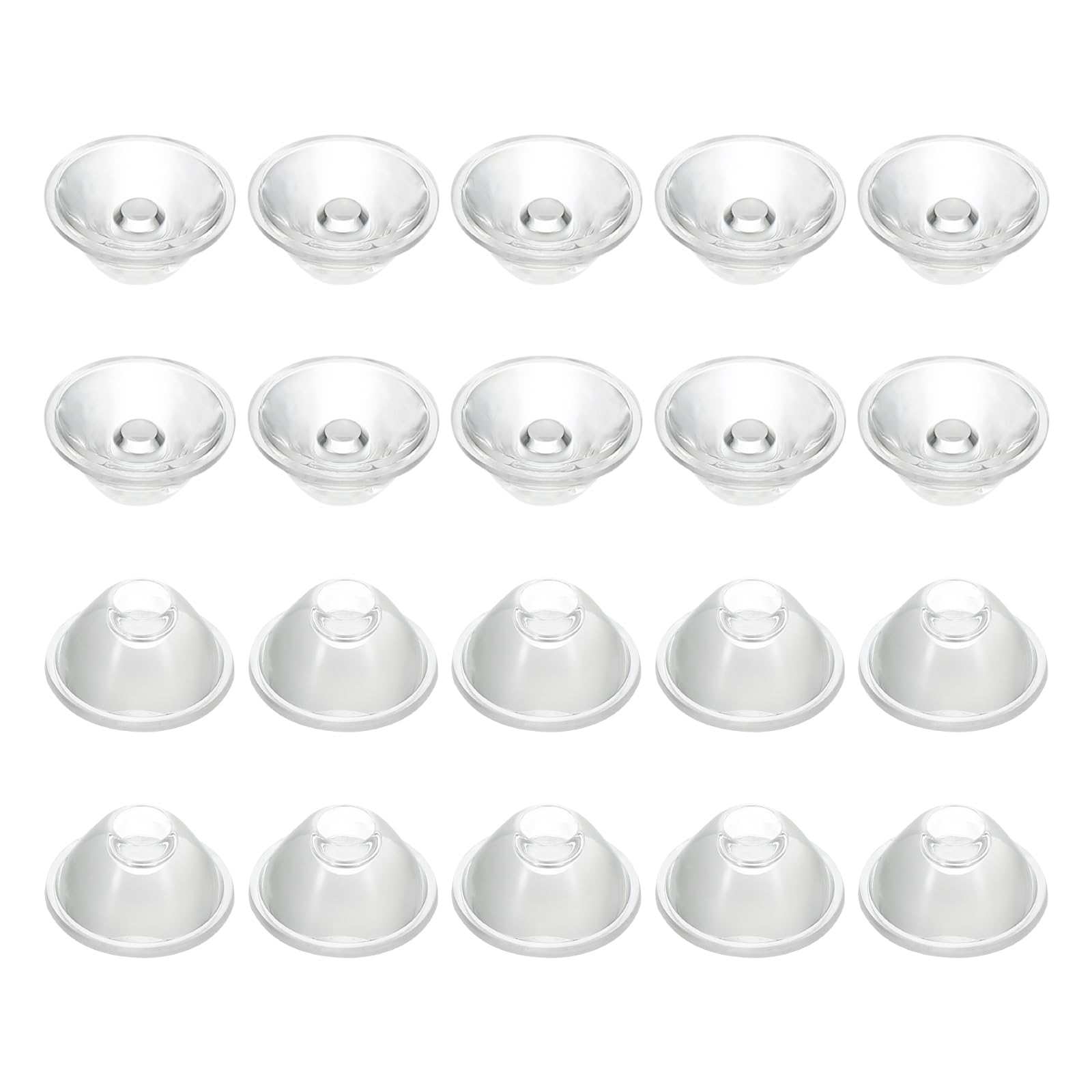 PATIKIL 20 Degree 20mm High Power LED Lens, 20 Pcs LED Reflector Collimator Acrylic Optical PMMA Smooth Surface Lenses Focusing LED Lens for 1W LED Light Lamp Bulb Spotlight Panel, Clear