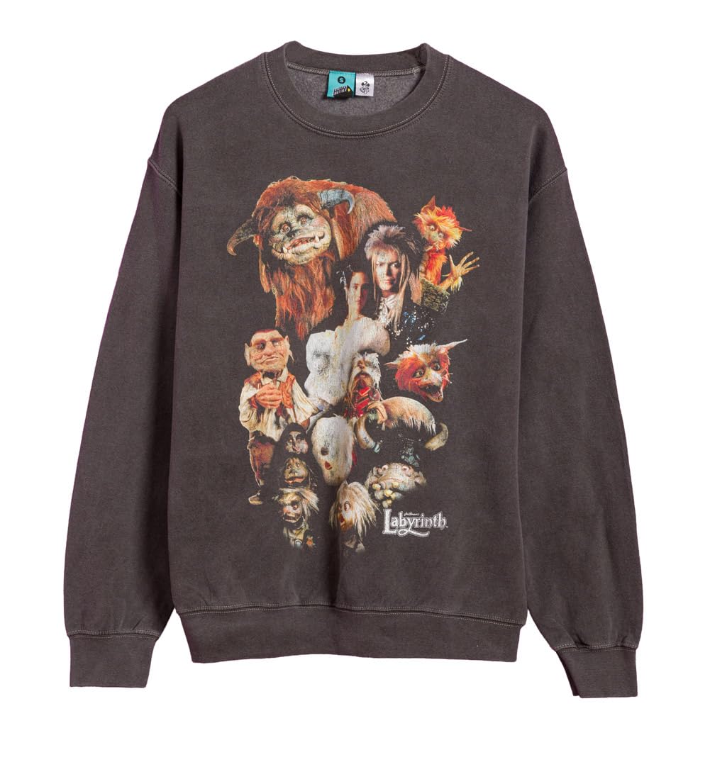 Labyrinth Characters Vintage Wash Charcoal Sweater