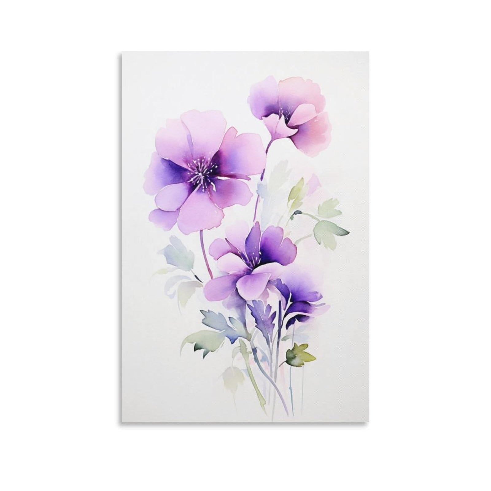 FOCCAR Modern Flowers Canvas Wall Art Watercolor Wild Flower Floral Posters Wall Decor Painting Art for Home Room Artwork
