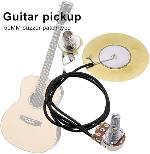Miniatura 7 de 4PACKS 50MM Pastilla de guitarra Transductor piezoeléctrico amplificador precableado con salida de 0.250 in