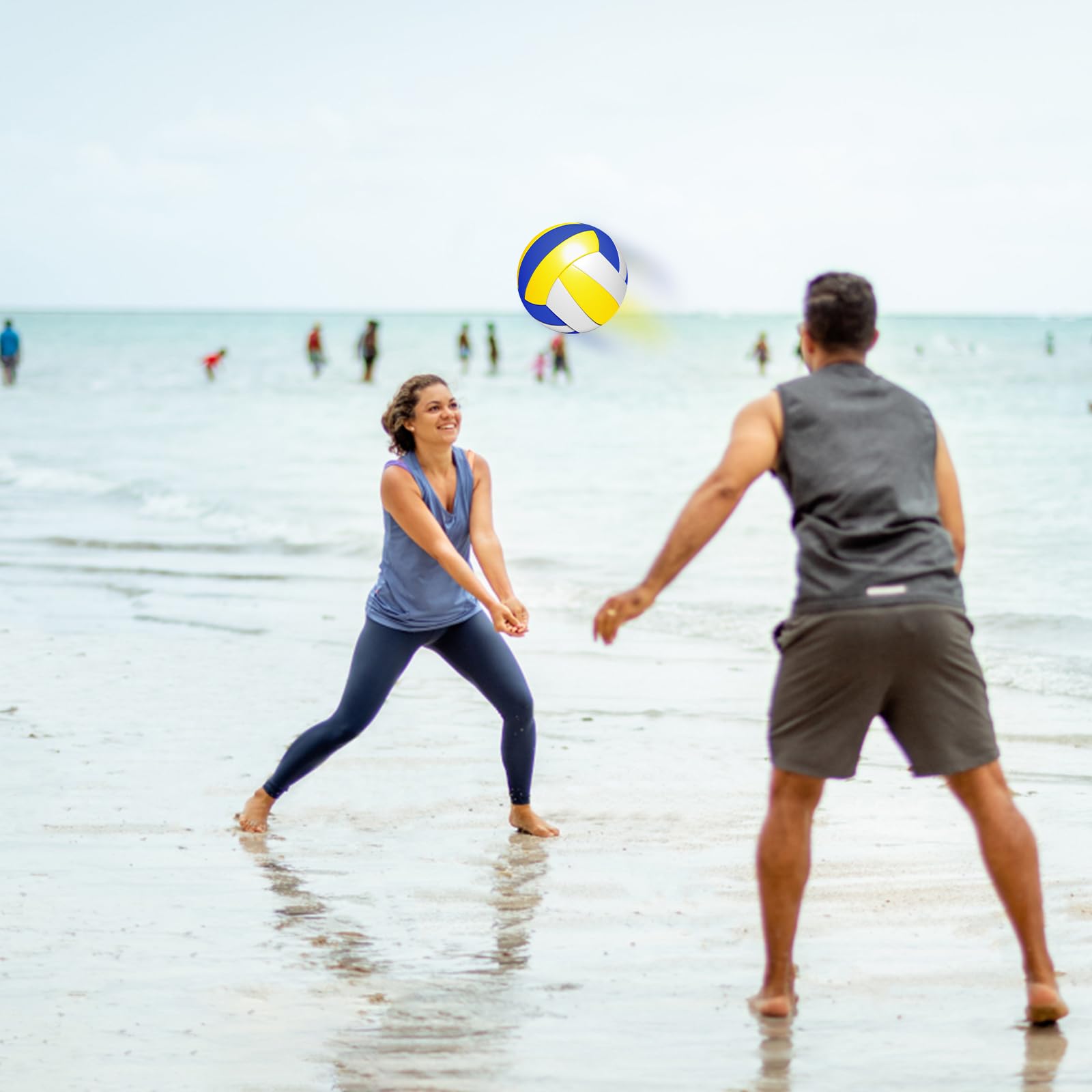 Ballon de Volley-Ball de Plage Étanche: Doux Au Toucher, Sport Intérieur Et Extérieur, Taille Officielle 5 pour Le Jardin Et La Plage