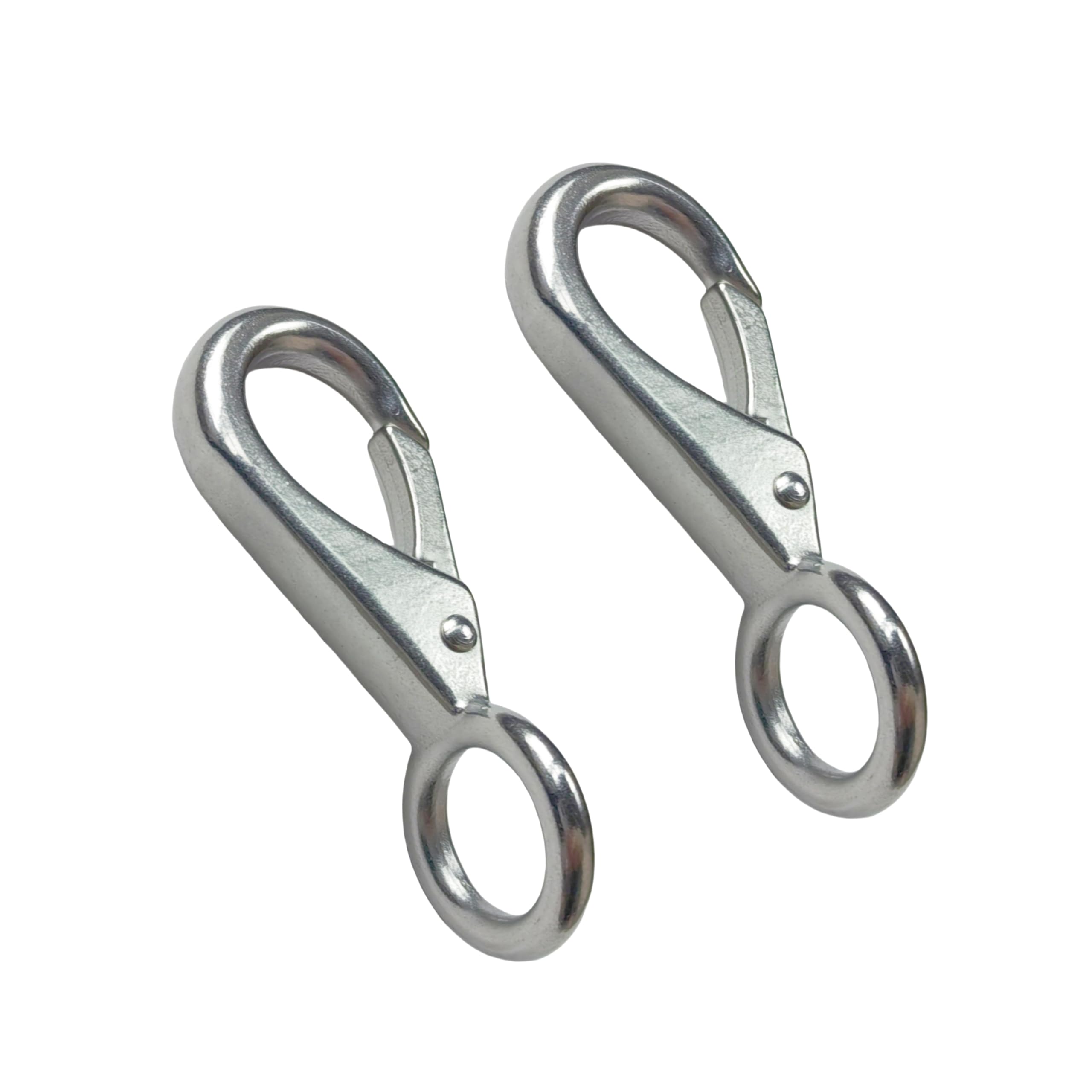 Round Eye Quick Snap, Stainless Steel 316 Spring Loaded Fixed Eye Hook Marine Spreader Fitting (2, 2# L=82mm)