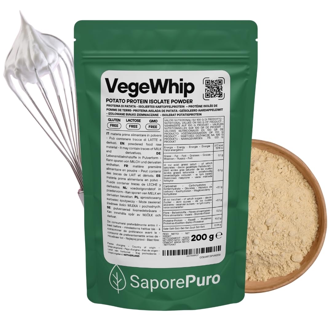 Białko ziemniaczane w proszku VEGEWHIP - 200 g - białko roślinne w proszku