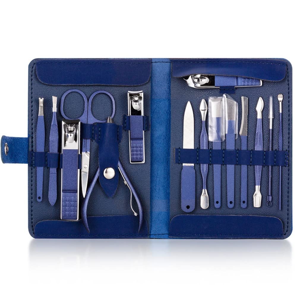 Juego de 4-15 tijeras de uñas de acero inoxidable para pedicura, herramientas portátiles de manicura para el hogar (15 piezas)