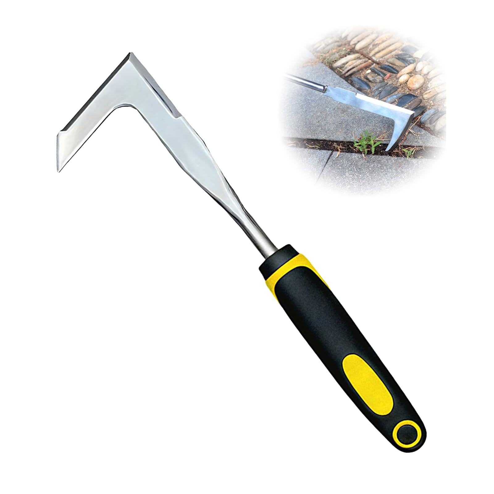 Eidoct Stainless Steel Crack Weeder Tool - Pavement Weed Remover for Narrow Gaps & Brick Joints | Hand Weeding Tool for Patio, Garden, Moss & Root Removal (Lawn Edger & Pavement Cleaner)