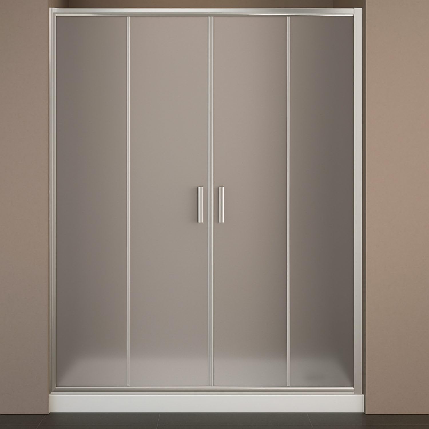 Porta Doccia Scorrevole Slide4 per Box Nicchia Quattro Ante Cristallo Stampato (1, 178-184 x h190 cm)