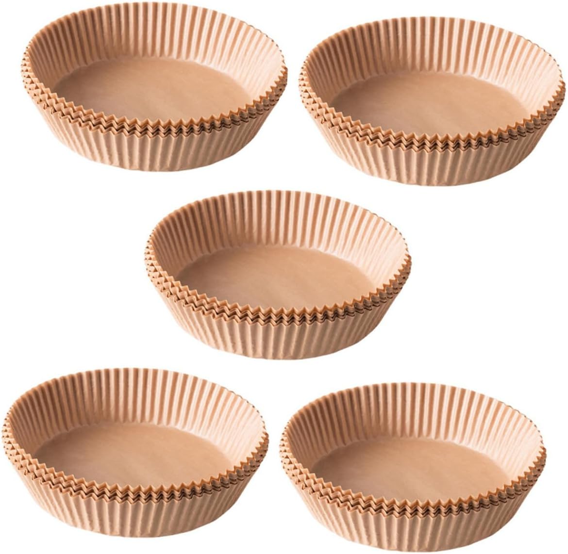 50pcs Non-Stick Air Fryer Paper Liners Round Heat-Resistant Parchment Baking Sheets Oil-Proof Disposable Liners for Air Fryer for Cooking and Baking