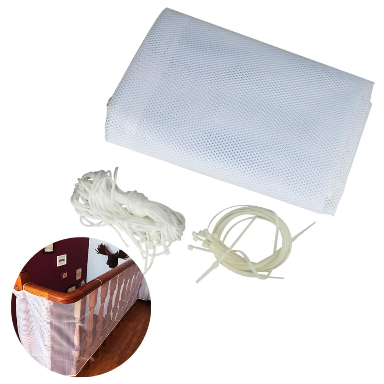 Toddmomy Stairs Protective Mesh Children Protecting Net Stair High Density Easy to Install Child Proof