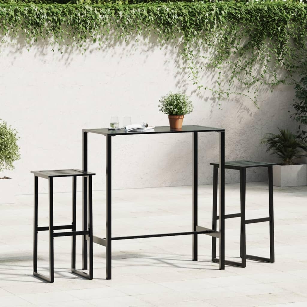 Stołek barowy zestaw 2 szt. czarny 38 x 38 x 80 cm stal