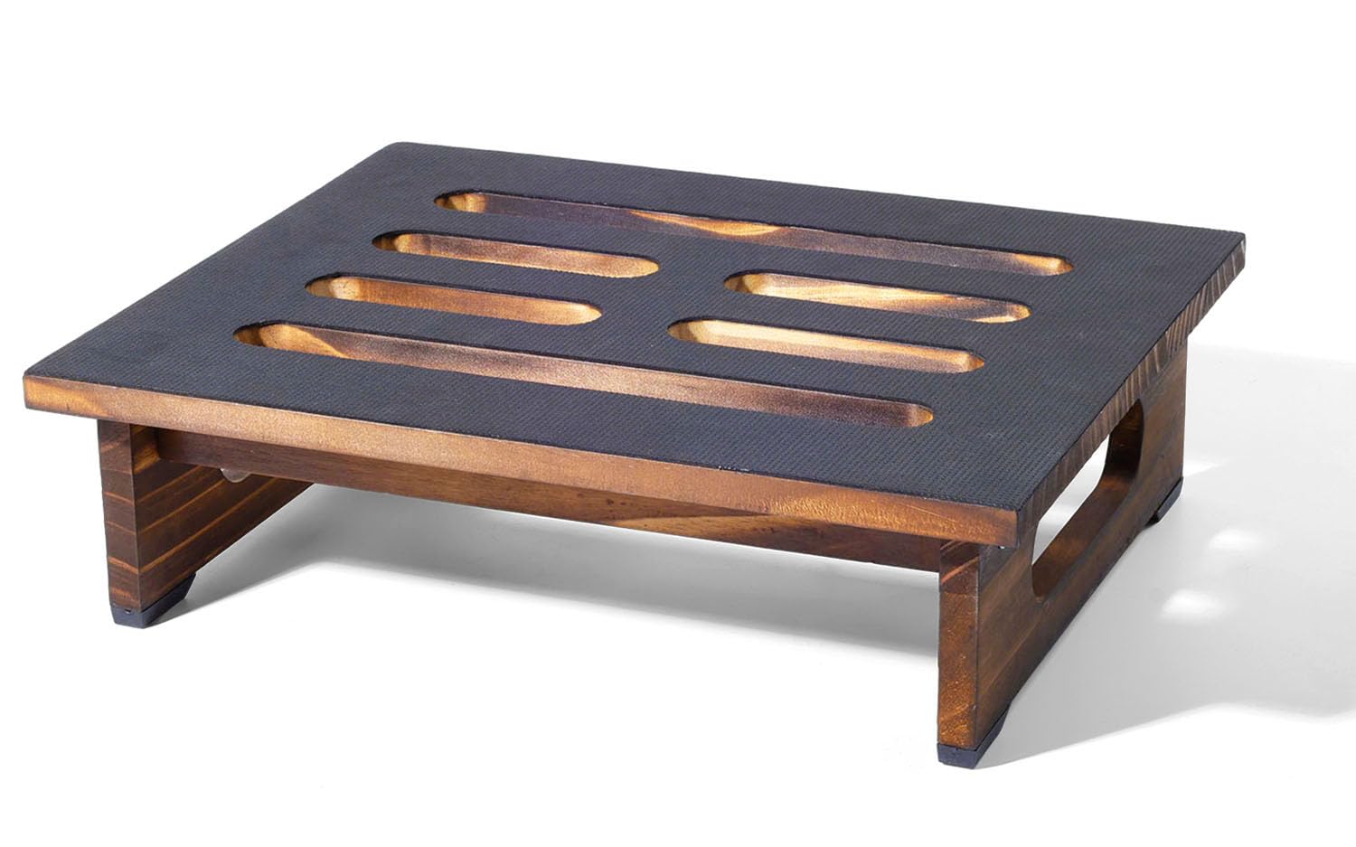 Holz-Tritthocker für Erwachsene & Senioren, 4.3" Fußbank Holz mit Rutschfester Gummiauflage,Bis 420lbs Belastbar,Tragbare Stehhilfe für Bad,Küche,Nachttisch,Wohnwagen und Mehr & Innen/Außen
