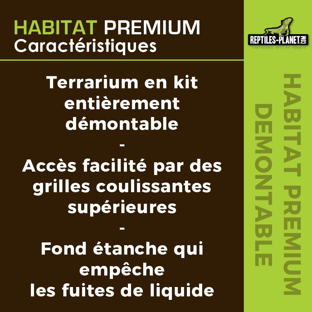 Reptiles Planet - Terrarium Habitat Premium Demontable - 76,2x30,5x30,5 cm