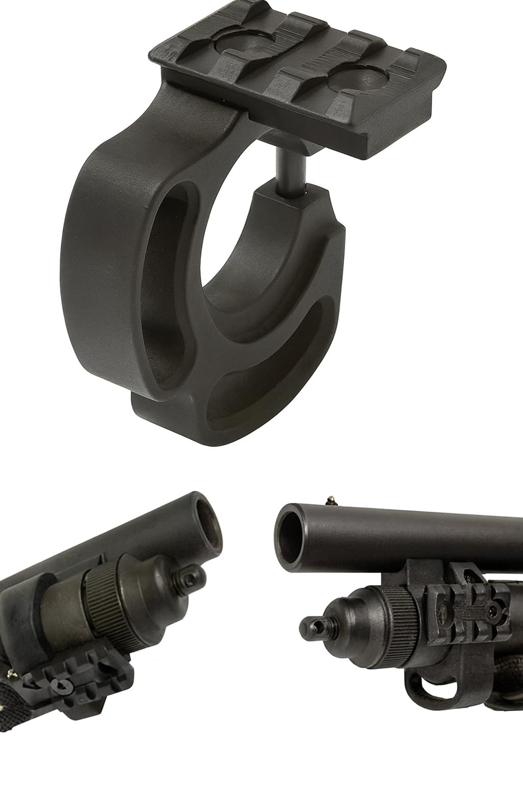 Gotical Shotgun Light Laser Mount with 3 Slot Picatinny Rail, Compatible for Mossberg 590 Shockwave 12 Ga, Side Sling Slot Provides Left, Right, 6 O'clock Positions of Sling Durable