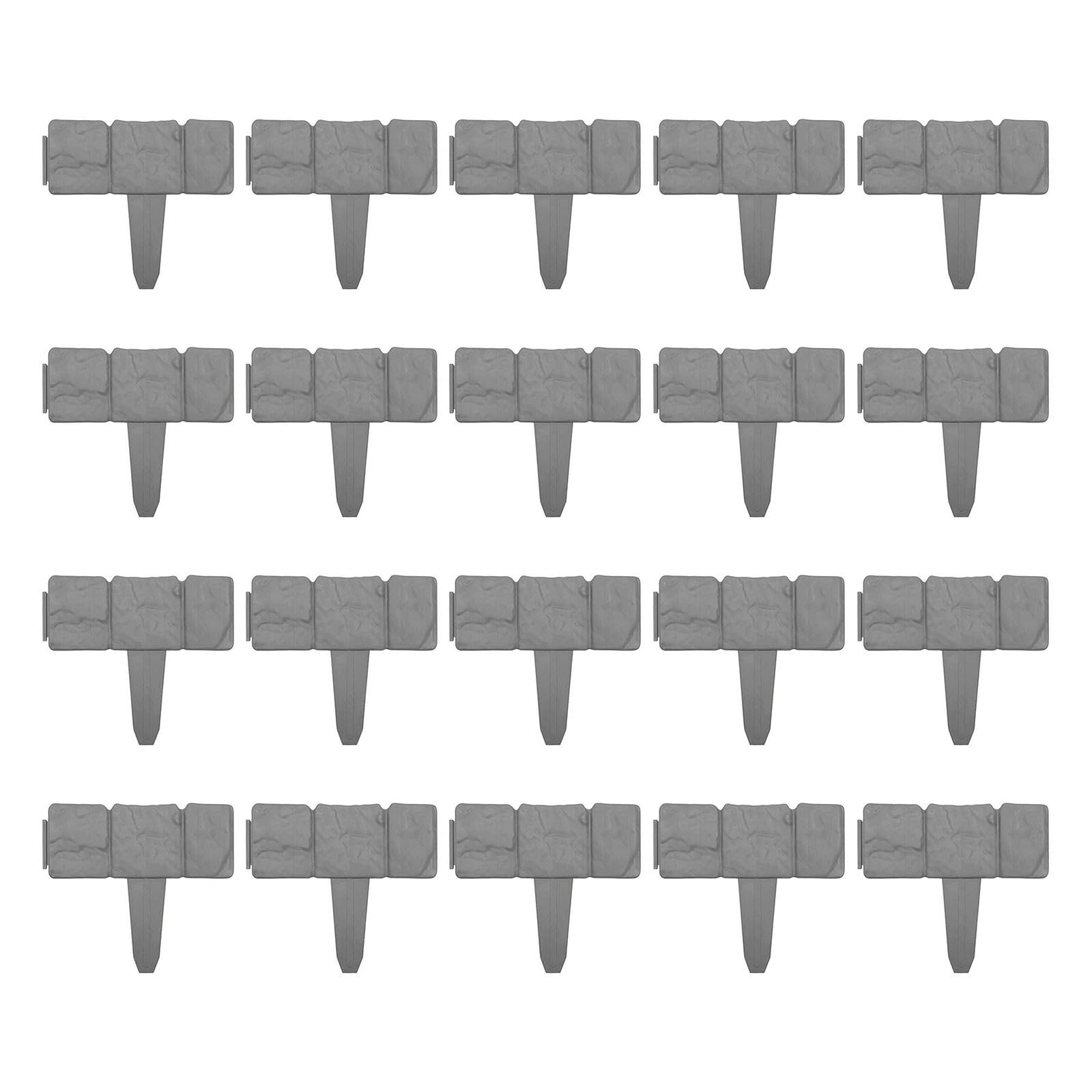 Baodss /20Pcs Garden Edging Stone Look Border Decorative Flower Bed Fence for Landscaping Stakes Garden