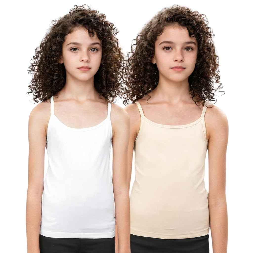 adira | Camisole for Girls 13-14 Years | Flat Padded Innerwear Vest | Cami for Puberty | Overs Nipples & Gives Confidence at School | Soft, Stretchy Cotton | Pack of 2-picture-16