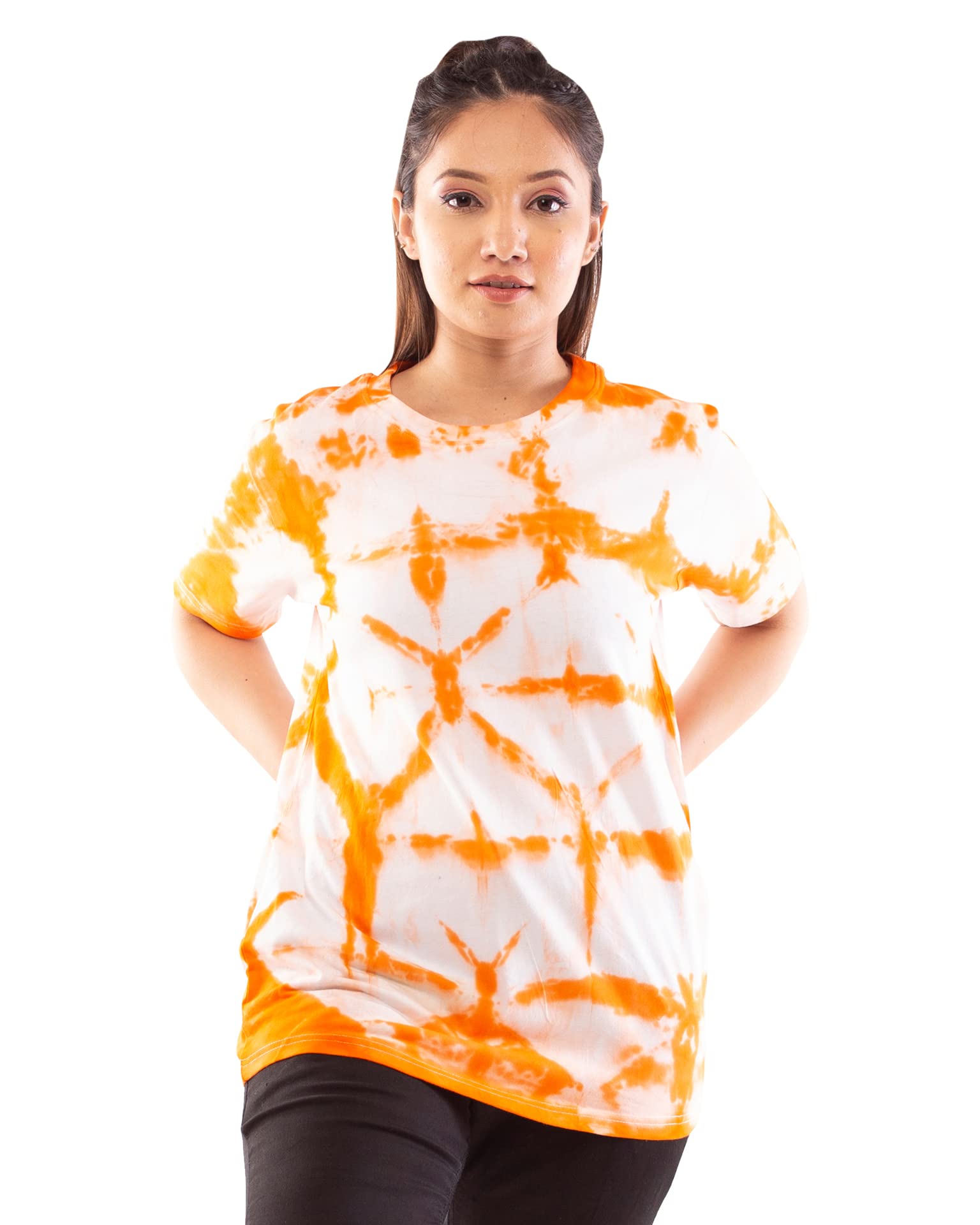 Lappen FashionWomen's Tie Dye Printed T-Shirt | Cotton Half Sleeve T-Shirts | Round Neck Sprayed Tshirts | for Gym and Sports Wear | Tees for Girls and Women
