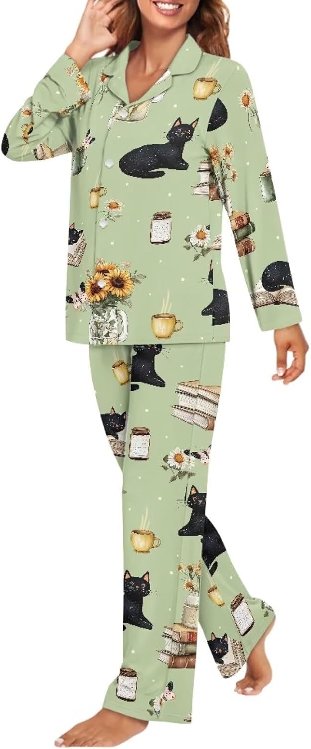 Pajama Sets for Women 2 Piece Womens Pjs Set Button Up Tops and Pants Size XS-4XL Sleepwear - Image 5