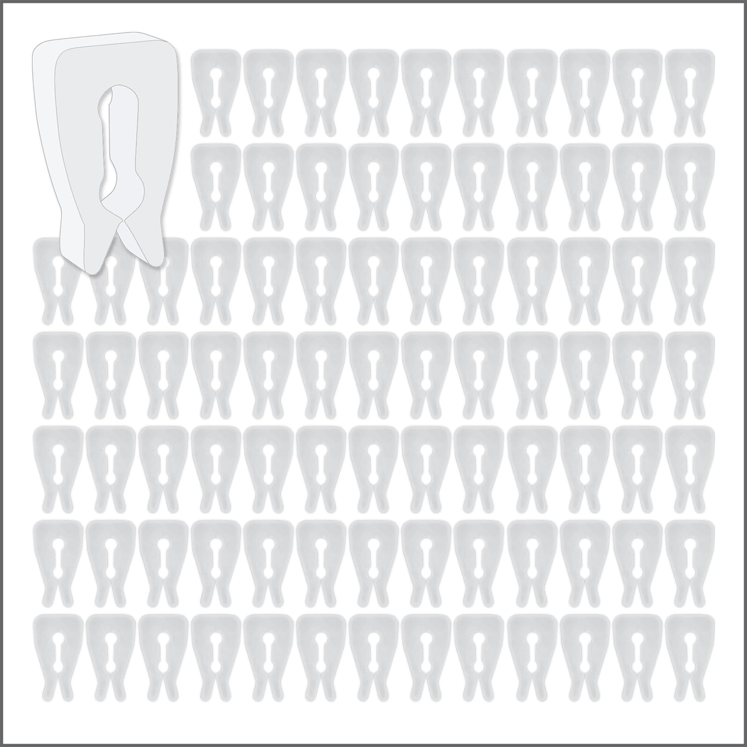 Clip Strip 300 Pack Inventory Control Clips, Peg Hook Product Stoppers, Fits .15" to .25" Diameter Plastic or Metal Hooks, Product Display Control, Pegboard Accessories