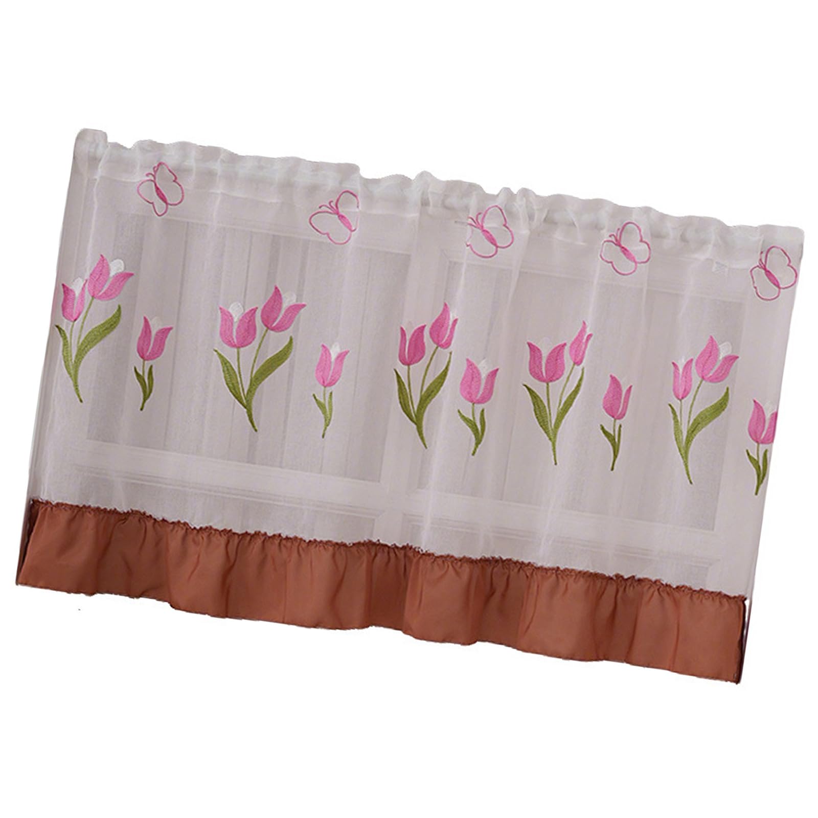 HDOYTXXM Embroidery Curtain 150x60cm Flower Window Polyester Fabric for Home Privacy Flower Curtains