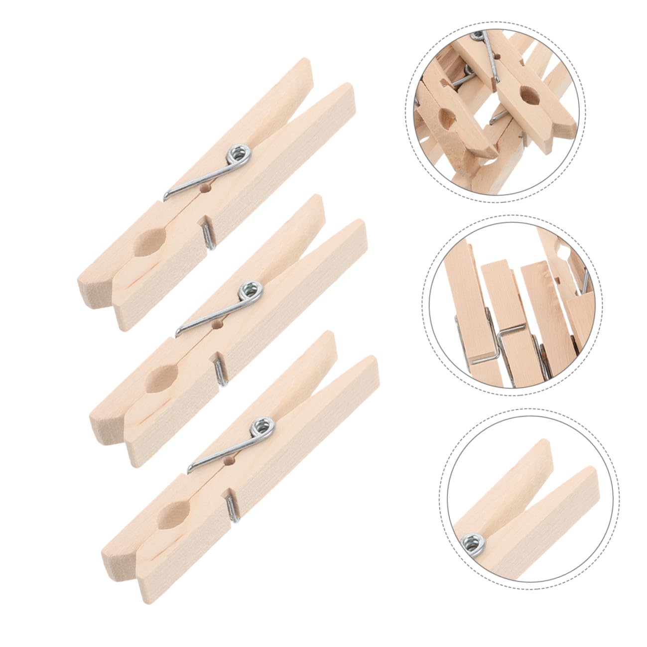 Angoily 150 Mollette in Legno Non Verniciate Multiuso Mollette Antivento per Bucato Dimensioni Compatte 72X10 CM per Uso Domestico e Viaggi