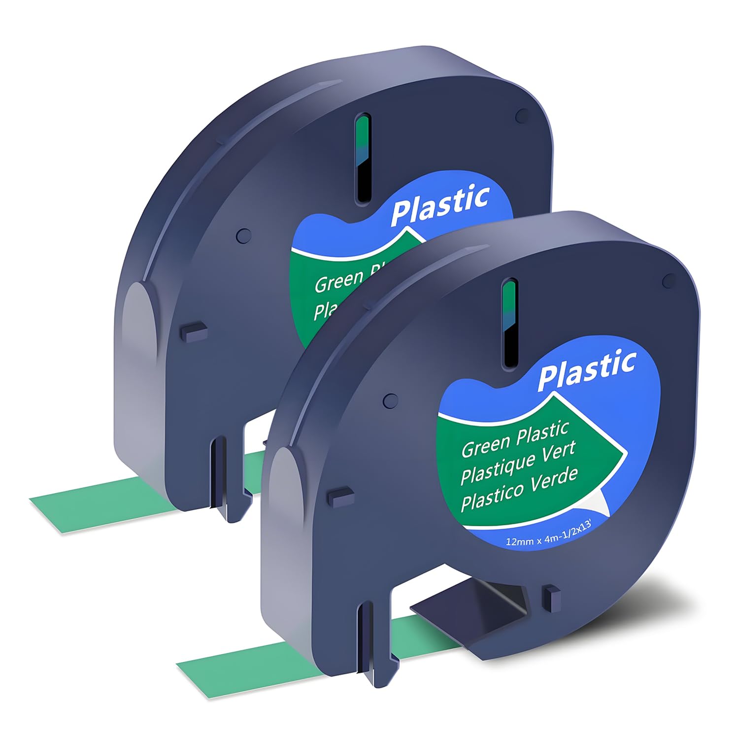 SHUBEIEUMI 2-Pack Label Tape Compatible with Dy-mo Black on Green — image 1