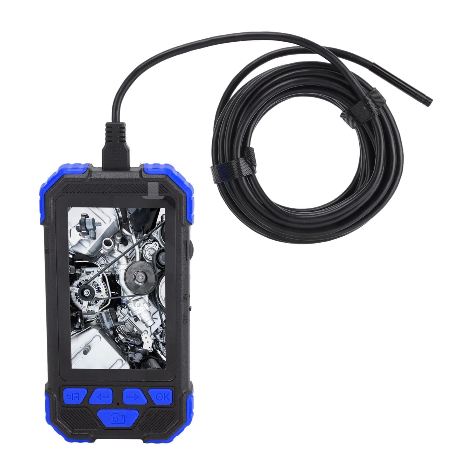 TENP Endoscopio a Doppia Lente, Schermo IPS da 4,3 Pollici Telecamera per ispezione periscopio HD 1080P con Batteria da 3000 mAh per lavori Sott'Acqua (Blu)